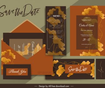 Wedding Cards Templates Classic Blurred Floral Decor