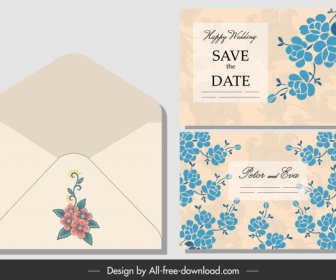 婚禮信封範本古典植物裝飾