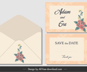 Wedding Envelope Template Classical Handdrawn Decor