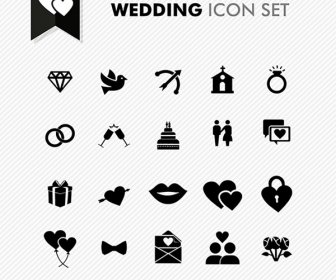 Hochzeit-Icon-Vektor-set