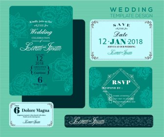 결혼식 초대 카드 디자인 녹색 Bokeh 배경