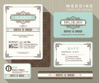 結婚式招待状のヴィンテージのカード ベクトル