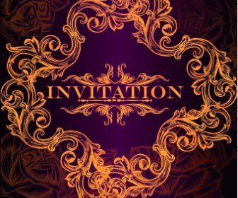 Fond De Luxe Mariage Invitations