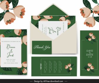 Wedding Templates Elegant Classical Petals Green Decor