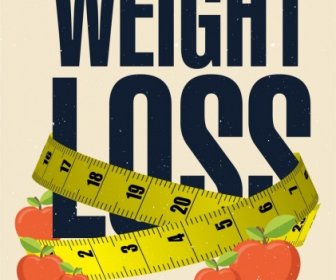weight loss advertising ruler apple capital texts decor