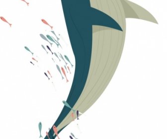 Croquis De Cartoon Couleur De Fond Des Baleines