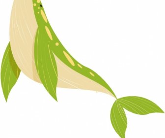 whale painting bright green decor