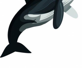 Whale Painting Colored Cartoon Sketch