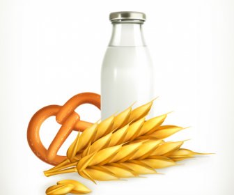 wheat and milk vector