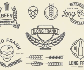 Wheat Beer Retro Labels Vector Set