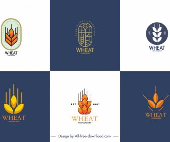 Weizen-Logo-Vorlagen Flaches Klassisches Design