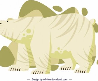 Urso Branco ícone Esboço De Personagem Dos Desenhos Animados