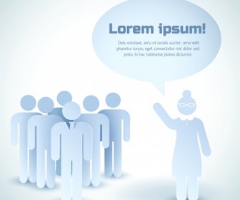 White Business People With Text Cloud Vector