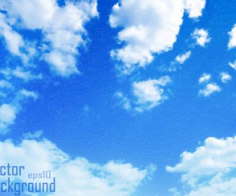 awan putih dengan langit biru vector latar belakang