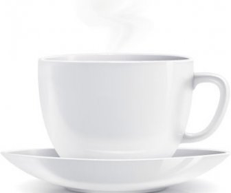 ホワイトコーヒーカップデザインベクトル
