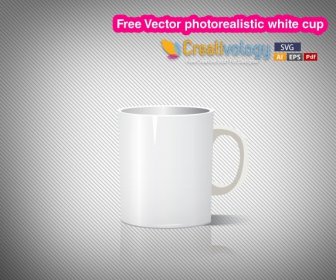 White Cup Background Realistic 3d Icon Decor
