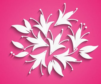 White Flowers Vector Background