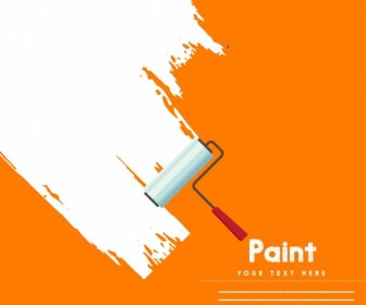 White Paint Background Rolling Tool Icon Decoration