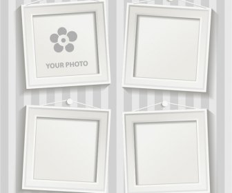 White Photo Frame Set Vector