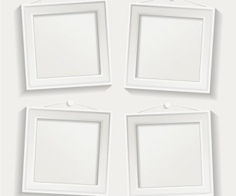 Bingkai Foto Putih Set Vektor