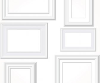 White Photo Frames Vector Set