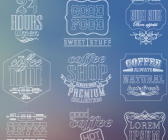 garis tipis putih label gaya vintage vektor