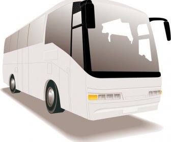 белый тур автобус реалистичные векторные иллюстрации