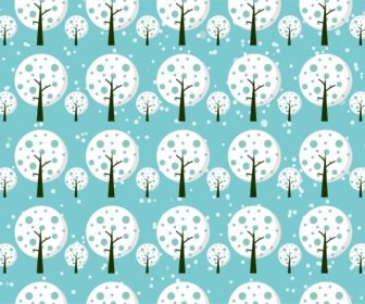 White Trees Background Repeating Pattern Design