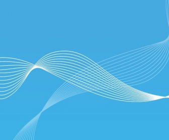 White Waves On Blue Background Vector Graphic