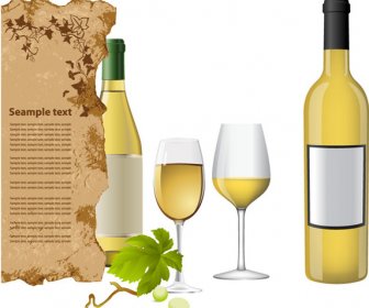 white wine bottle vector