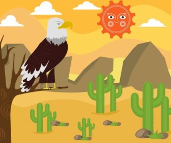 Wild Desert Base Eagle Sole Icone Cartoon Design