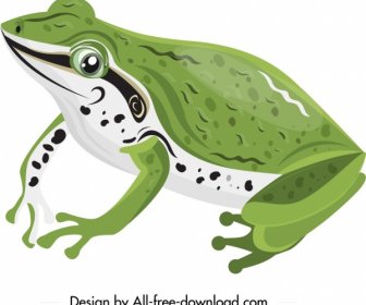 дикая лягушка значок зеленый 3d дизайн