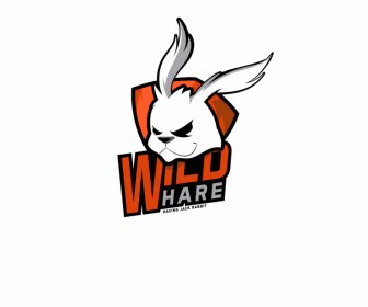 wild hare logo rabbit texts decor
