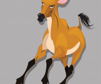 Wild Herbivore Species Icon Antelope Sketch Cartoon Character