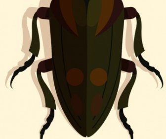 野生の昆虫アイコン暗い3Dデザイン