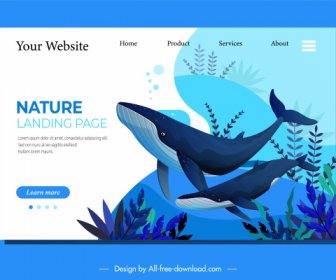 Wild Life Homepage Template Whale Species Decor