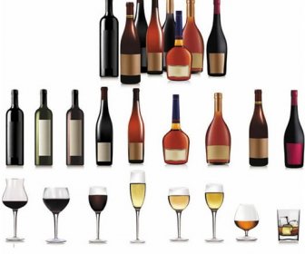 wine design elements bottles glasses sketch modern design