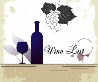 Wine Promotion Banner Silhouette Grungy Style