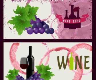 Wine Shop Advertising Background Grunge Style Grapes Decoration