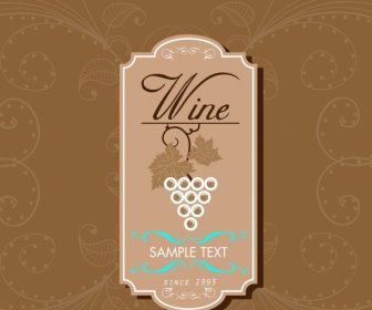 葡萄酒標籤設計棕色垂直的復古風格