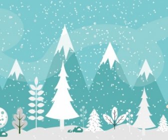 Winter Background Fir Trees And Outdoor Scenery Design