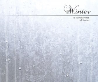 Winter Background With Water Drop Vector