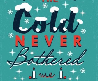 Winter Postcard Template Snow Text Snowflake Birds Icons