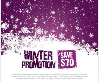 Winter Promotion Sale Christmas Purple Background Vector