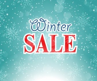 Winter Sale Background Bright Dazzling Bokeh Snowflake Icons