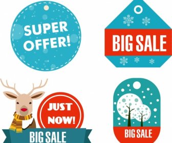 Winter Sale Badges Collection Various Shapes Ornament