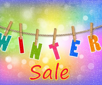 Winter Sale Letter Hanged On Rope