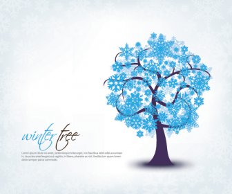 Kış Ağaç Vektör Grafiği