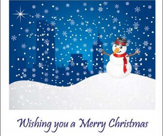 Wishing You A Merry Christmas Greeting Card Vector