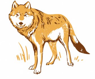 Wolf Animal Icon Classical Handdrawn Sketch